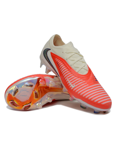 Unisex Nike Phantom 6 Elite Low FG Firm Ground Low-Tops Football Boots - Red/Coral Burst/White