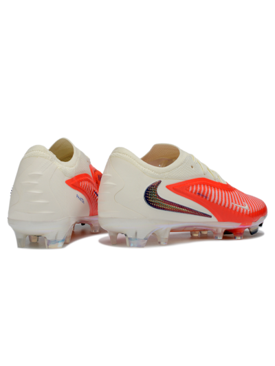 Unisex Nike Phantom 6 Elite Low FG Firm Ground Low-Tops Football Boots - Red/Coral Burst/White
