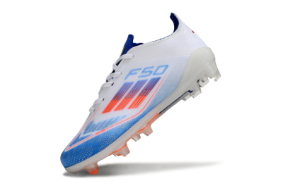 Kids Adidas F50 Elite FG Firm Ground Low-Tops Football Boots - Blue/Cool Blue/Crisp White