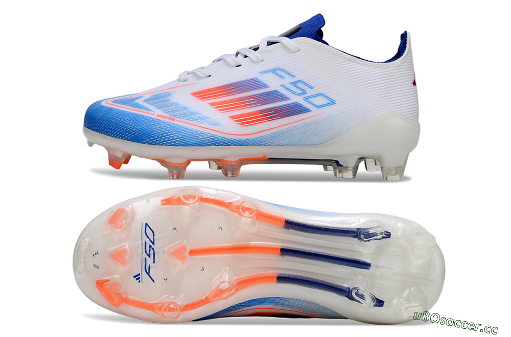Kids Adidas F50 Elite FG Firm Ground Low-Tops Football Boots - Blue/Cool Blue/Crisp White 1