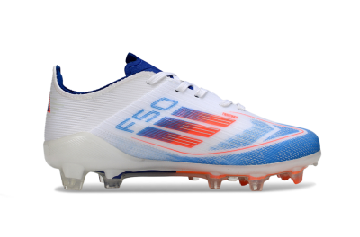 Kids Adidas F50 Elite FG Firm Ground Low-Tops Football Boots - Blue/Cool Blue/Crisp White