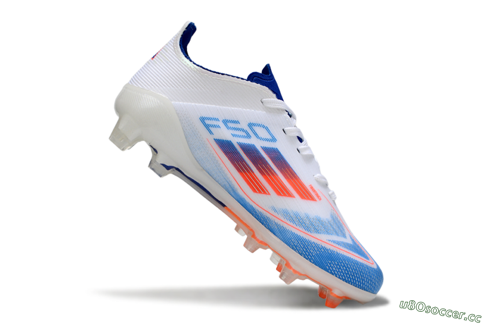 Kids Adidas F50 Elite FG Firm Ground Low-Tops Football Boots - Blue/Cool Blue/Crisp White 3