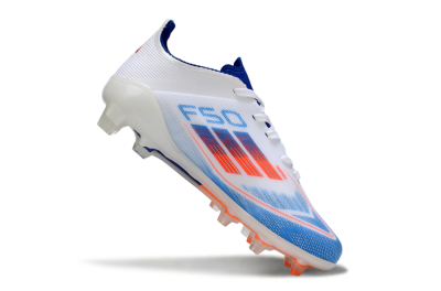 Kids Adidas F50 Elite FG Firm Ground Low-Tops Football Boots - Blue/Cool Blue/Crisp White