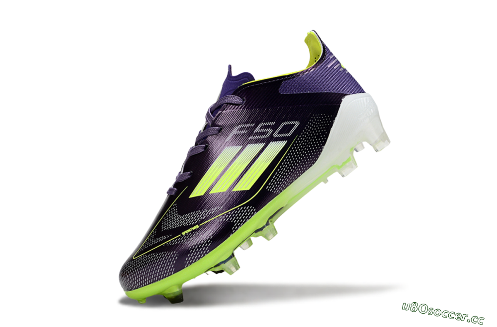 Kids Adidas F50 Elite FG Firm Ground Low-Tops Football Boots - Purple/Lime Green/Black 4