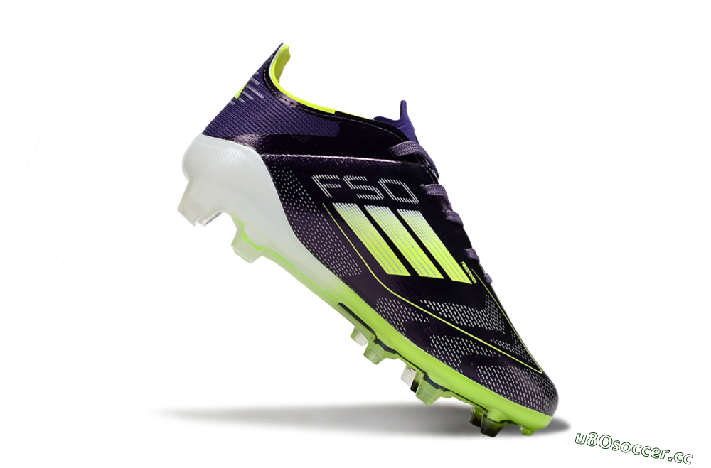 Kids Adidas F50 Elite FG Firm Ground Low-Tops Football Boots - Purple/Lime Green/Black 3