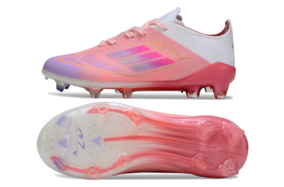 Kids Adidas F50 Elite FG Firm Ground Low-Tops Football Boots - Pink/Blush Pink/Soft Lavender