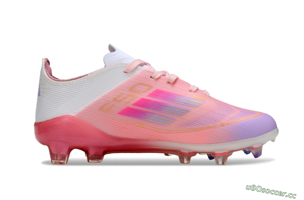 Kids Adidas F50 Elite FG Firm Ground Low-Tops Football Boots - Pink/Blush Pink/Soft Lavender 6