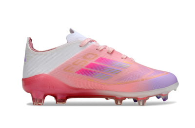 Kids Adidas F50 Elite FG Firm Ground Low-Tops Football Boots - Pink/Blush Pink/Soft Lavender
