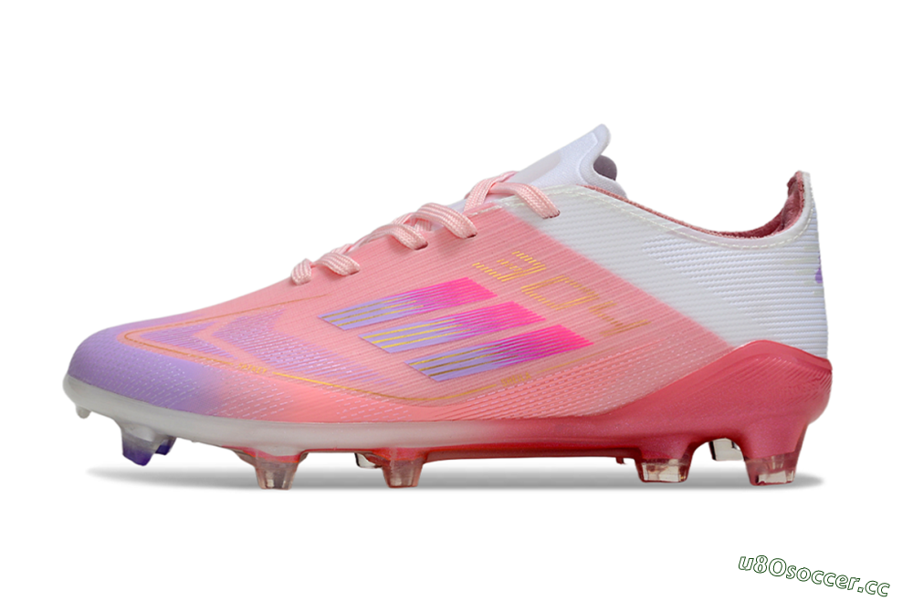 Kids Adidas F50 Elite FG Firm Ground Low-Tops Football Boots - Pink/Blush Pink/Soft Lavender 2