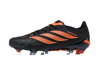 Men's Adidas Predator 26 Elite FG Firm Ground Low-Tops Football Boots - Black/Vibrant Orange/Shadow Black