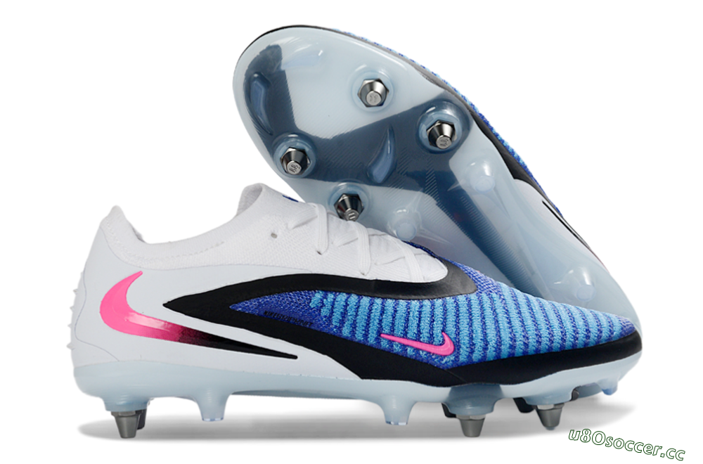 Men's Nike Phantom 6 Elite Low SG Soft Ground Low-Tops Football Boots - Blue/Electric Blue/Neon Pink 2