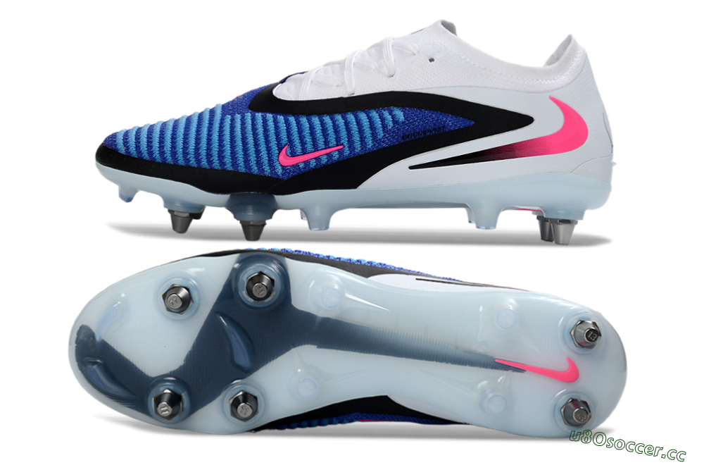 Men's Nike Phantom 6 Elite Low SG Soft Ground Low-Tops Football Boots - Blue/Electric Blue/Neon Pink 1