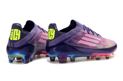 Men's Adidas F50 Elite FG Firm Ground Low-Tops Football Boots - Purple/Vibrant Pink/Rainbow Gradient