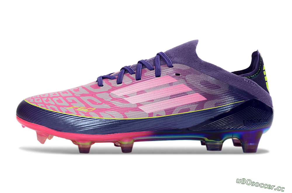 Men's Adidas F50 Elite FG Firm Ground Low-Tops Football Boots - Purple/Vibrant Pink/Rainbow Gradient 0