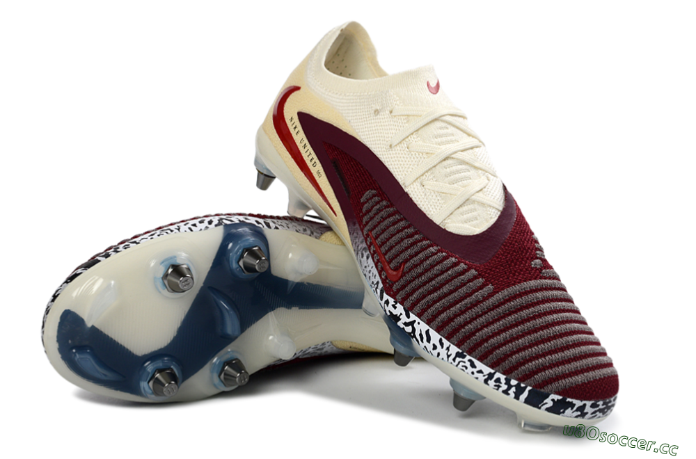 Men's Nike Phantom 6 Elite Low SG Soft Ground Low-Tops Football Boots - Crimson/Ivory/Jet Black 3