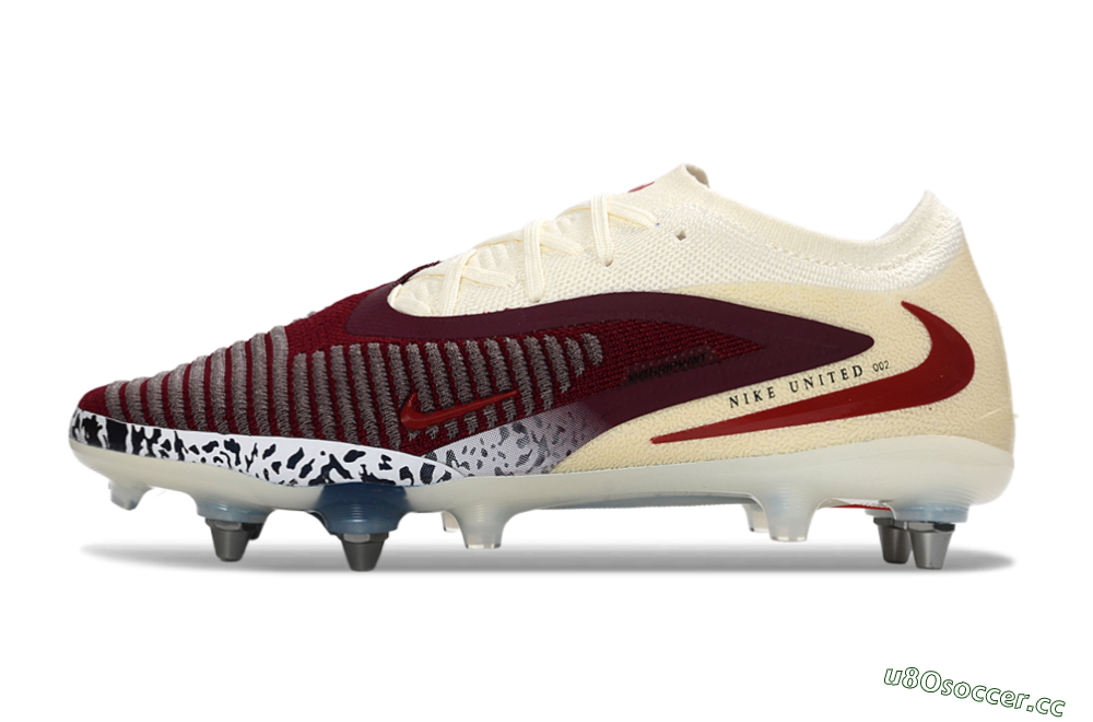 Men's Nike Phantom 6 Elite Low SG Soft Ground Low-Tops Football Boots - Crimson/Ivory/Jet Black 0