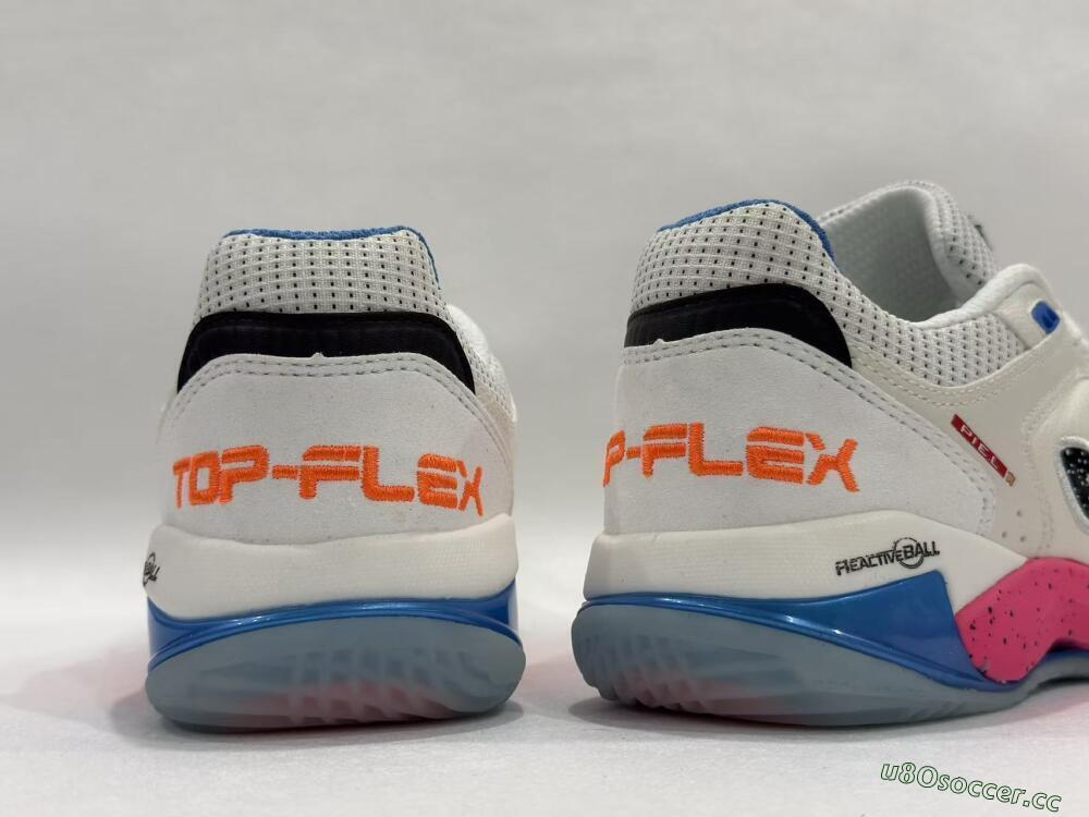 Men's Joma Top Flex IC Indoor & Futsal Low-Tops Football Shoes - White/Coral Pink/Ocean Blue