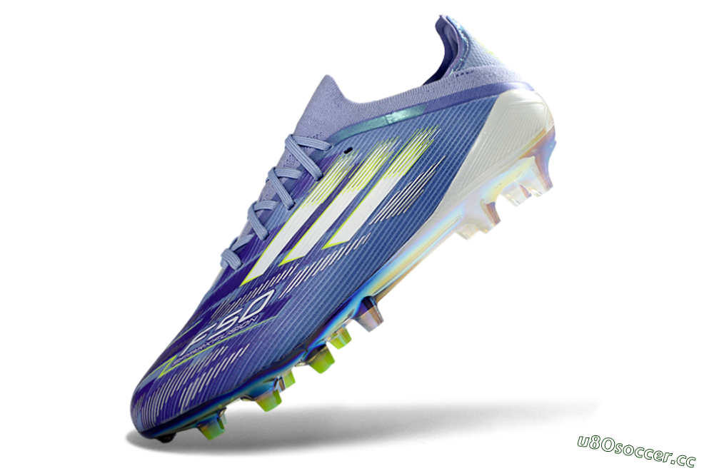 Men's Adidas F50 Elite AG Artificial Grass Low-Tops Football Boots - Blue/Electric Blue/Shimmering Green 5