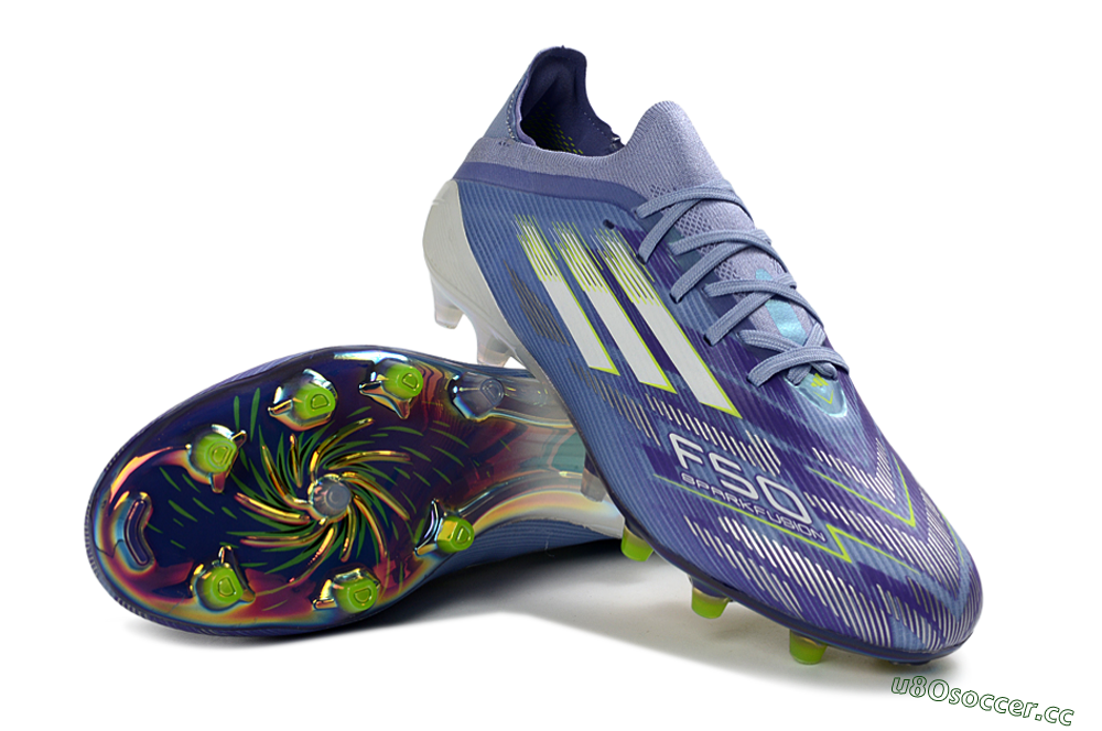 Men's Adidas F50 Elite AG Artificial Grass Low-Tops Football Boots - Blue/Electric Blue/Shimmering Green 3