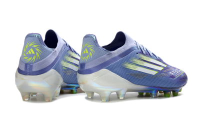 Men's Adidas F50 Elite AG Artificial Grass Low-Tops Football Boots - Blue/Electric Blue/Shimmering Green