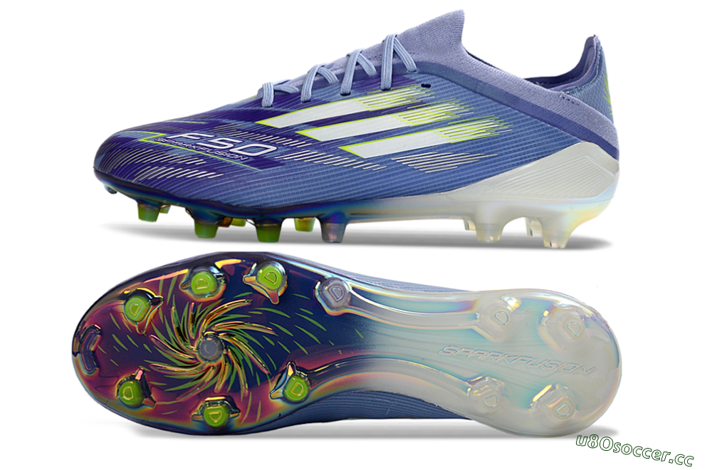 Men's Adidas F50 Elite AG Artificial Grass Low-Tops Football Boots - Blue/Electric Blue/Shimmering Green 1