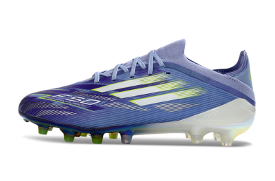 Men's Adidas F50 Elite AG Artificial Grass Low-Tops Football Boots - Blue/Electric Blue/Shimmering Green