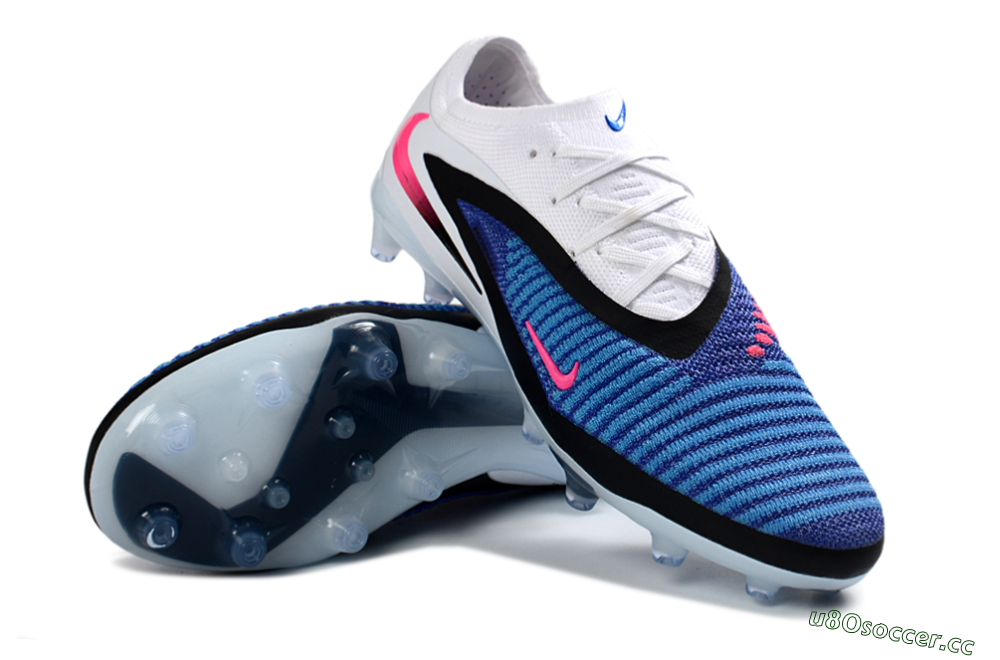 Men's Nike Phantom 6 Elite Low AG Artificial Grass Low-Tops Football Boots - Blue/Electric Blue/Neon Pink 3
