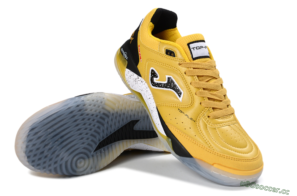 Men's Joma Top Flex IC Indoor & Futsal Low-Tops Football Shoes - Yellow/Black/White 3