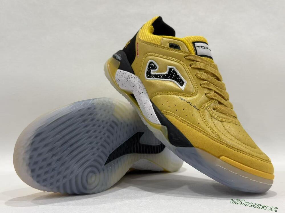 Men's Joma Top Flex IC Indoor & Futsal Low-Tops Football Shoes - Yellow/Black/White