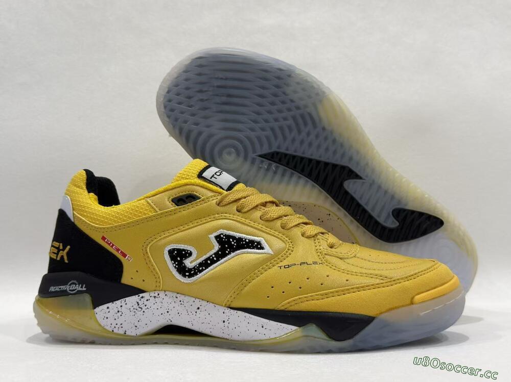 Men's Joma Top Flex IC Indoor & Futsal Low-Tops Football Shoes - Yellow/Black/White