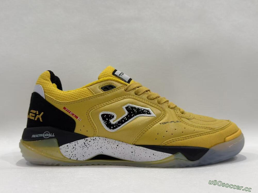 Men's Joma Top Flex IC Indoor & Futsal Low-Tops Football Shoes - Yellow/Black/White