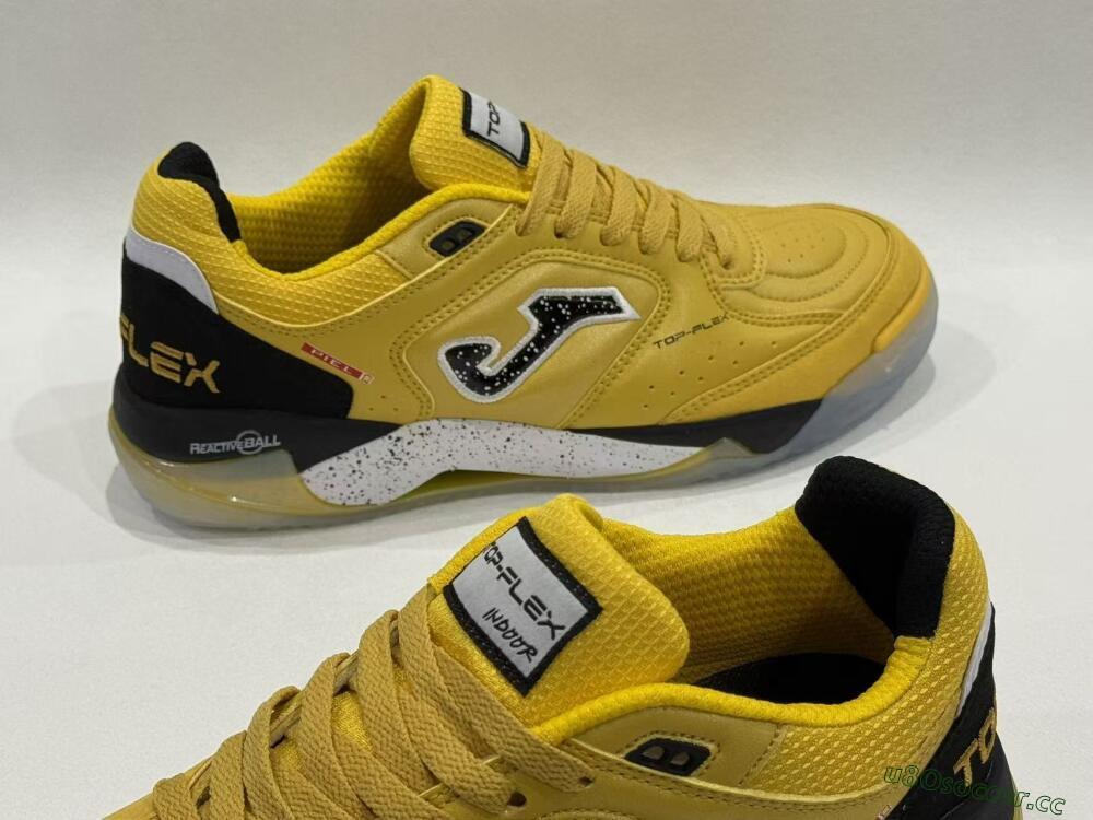 Men's Joma Top Flex IC Indoor & Futsal Low-Tops Football Shoes - Yellow/Black/White