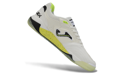 Men's Joma Top Flex IC Indoor & Futsal Low-Tops Football Shoes - White/Lime Yellow/Black
