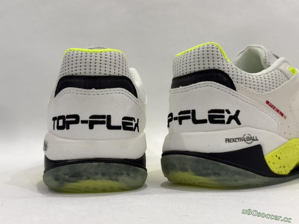 Men's Joma Top Flex IC Indoor & Futsal Low-Tops Football Shoes - White/Lime Yellow/Black
