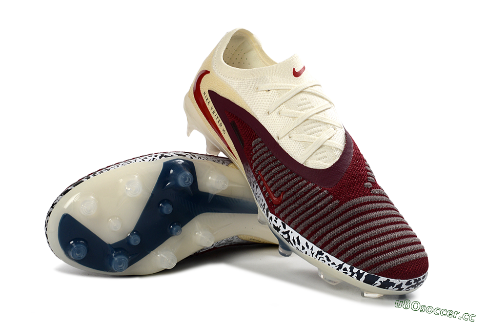 Men's Nike Phantom 6 Elite Low AG Artificial Grass Low-Tops Football Boots - Crimson/Cream/Deep Blue 3