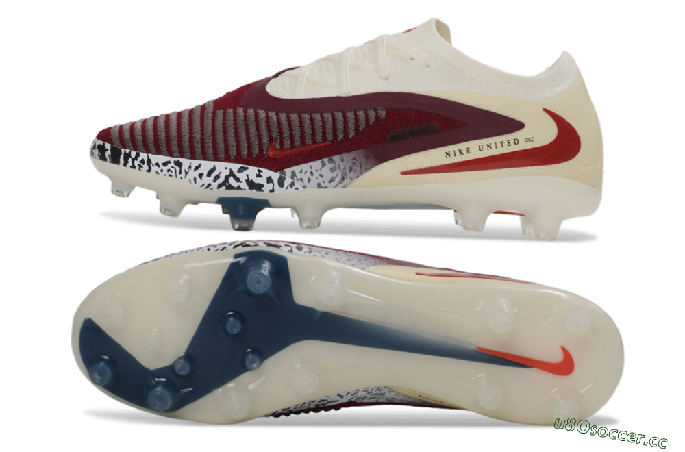 Men's Nike Phantom 6 Elite Low AG Artificial Grass Low-Tops Football Boots - Crimson/Cream/Deep Blue 1