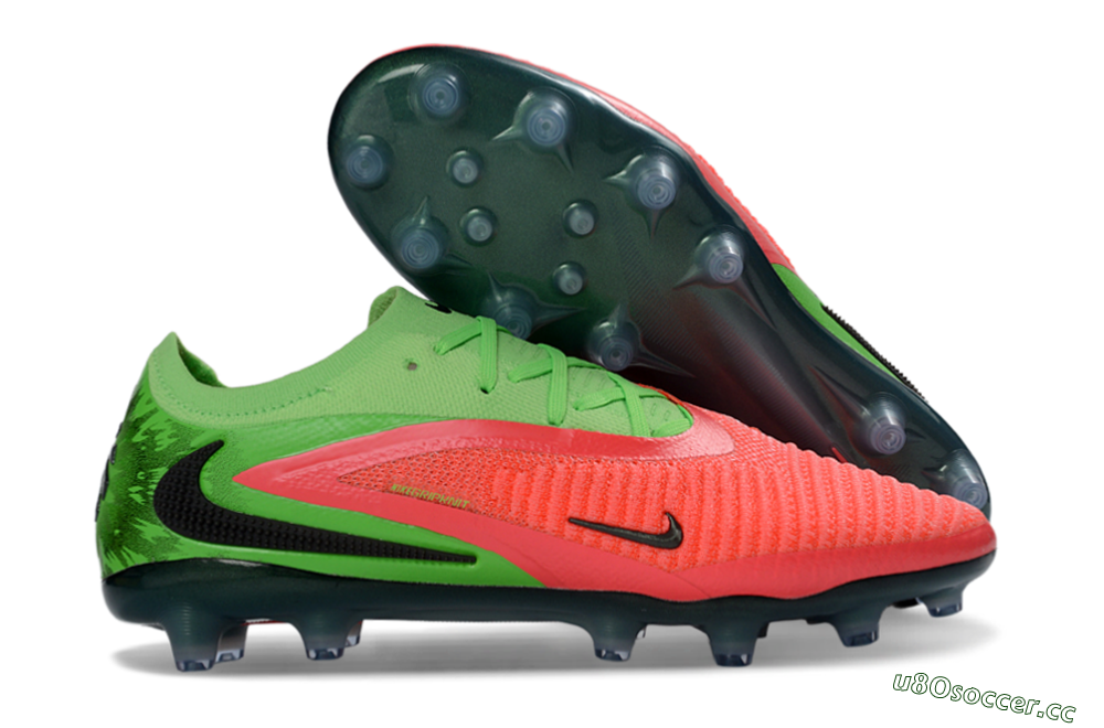 Men's Nike Phantom 6 Elite Low AG Artificial Grass Low-Tops Football Boots - Pink/Neon Green/Black 2