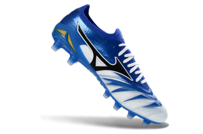 Men's Mizuno Morelia Neo 4 FG Firm Ground Low-Tops Football Boots - Blue/Ice Blue/Golden Yellow