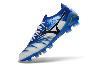Men's Mizuno Morelia Neo 4 FG Firm Ground Low-Tops Football Boots - Blue/Ice Blue/Golden Yellow