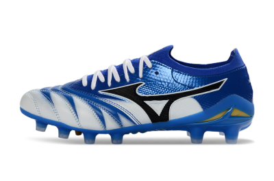 Men's Mizuno Morelia Neo 4 FG Firm Ground Low-Tops Football Boots - Blue/Ice Blue/Golden Yellow