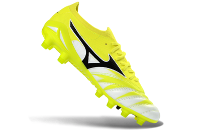 Men's Mizuno Morelia Neo 4 FG Firm Ground Low-Tops Football Boots - Yellow/Vibrant Yellow/Frosty White