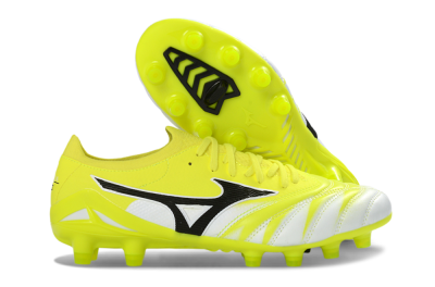 Men's Mizuno Morelia Neo 4 FG Firm Ground Low-Tops Football Boots - Yellow/Vibrant Yellow/Frosty White