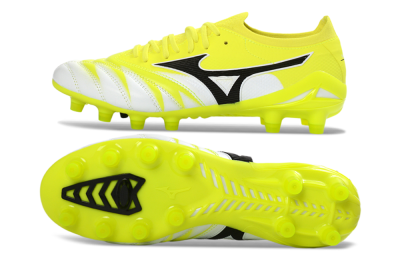 Men's Mizuno Morelia Neo 4 FG Firm Ground Low-Tops Football Boots - Yellow/Vibrant Yellow/Frosty White