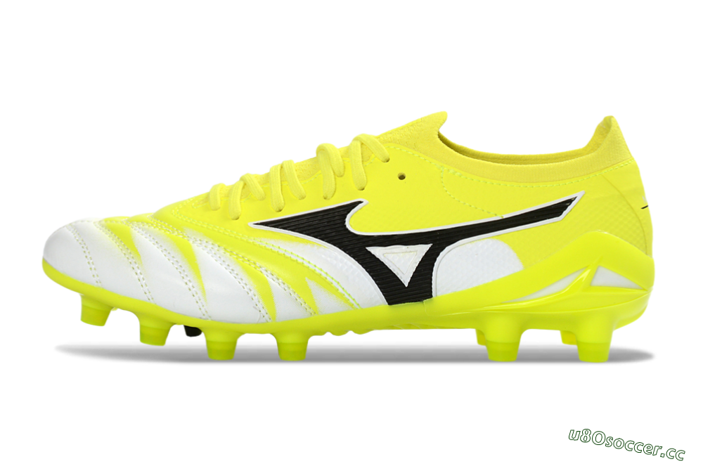 Men's Mizuno Morelia Neo 4 FG Firm Ground Low-Tops Football Boots - Yellow/Vibrant Yellow/Frosty White 0