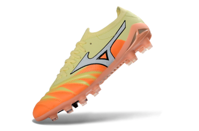 Men's Mizuno Morelia Neo 4 FG Firm Ground Low-Tops Football Boots - Yellow/Bright Orange/Soft Pink