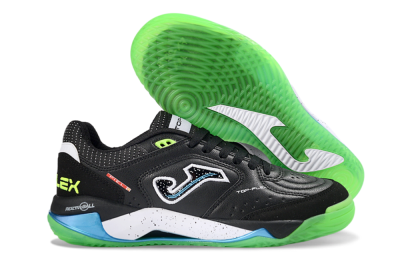 Men's Joma Top Flex IC Indoor & Futsal Low-Tops Football Shoes - Black/Fluorescent Green/Blue