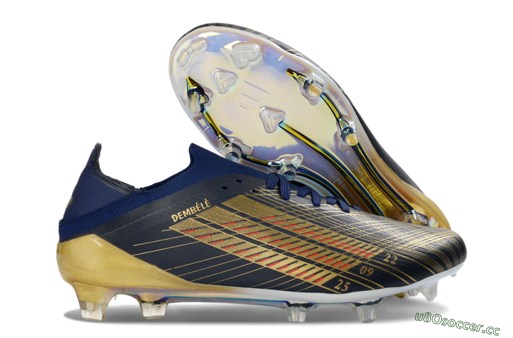 Men's Adidas F50 Elite FG Firm Ground Low-Tops Football Boots - Navy/Gold/Red 2