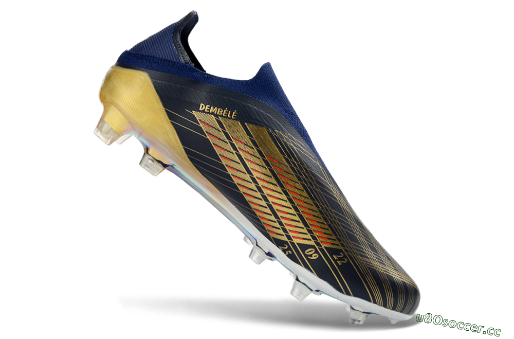 Men's Adidas F50 Elite Laceless FG Firm Ground Low-Tops Football Boots - Navy/Gold/Crimson 4