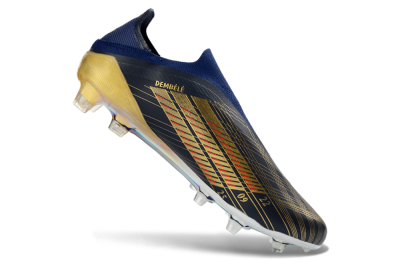 Men's Adidas F50 Elite Laceless FG Firm Ground Low-Tops Football Boots - Navy/Gold/Crimson