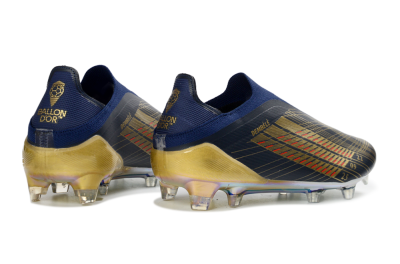 Men's Adidas F50 Elite Laceless FG Firm Ground Low-Tops Football Boots - Navy/Gold/Crimson